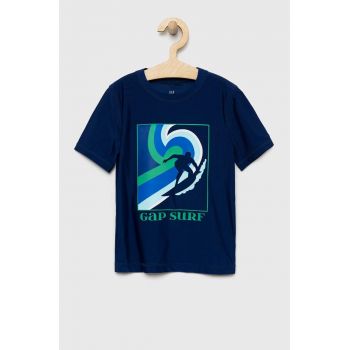 GAP tricou copii culoarea albastru marin, cu imprimeu