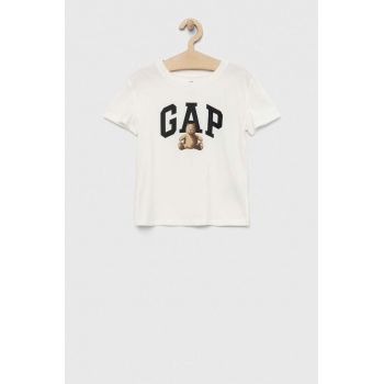 GAP tricou de bumbac pentru copii culoarea alb