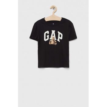 GAP tricou de bumbac pentru copii culoarea negru