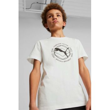 Puma tricou de bumbac pentru copii ACTIVE SPORTS Graphic Tee B culoarea alb, cu imprimeu