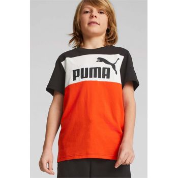 Puma tricou de bumbac pentru copii ESS Block Tee B culoarea portocaliu, modelator