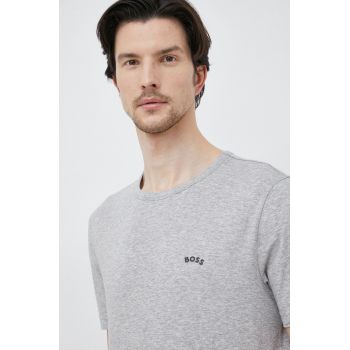 BOSS tricou din bumbac BOSS ATHLEISURE culoarea gri, neted