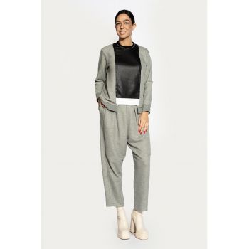 Bluza din amestec de bumbac cu segmente contrastante