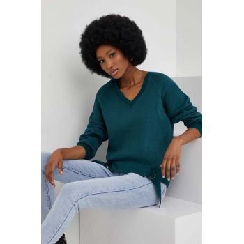 Answear Lab bluza femei, culoarea verde, neted