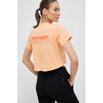 Columbia tricou din bumbac culoarea portocaliu de firma original