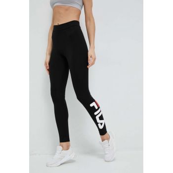 Fila colanti femei, culoarea negru, cu imprimeu