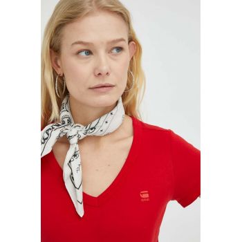 G-Star Raw tricou din bumbac culoarea rosu