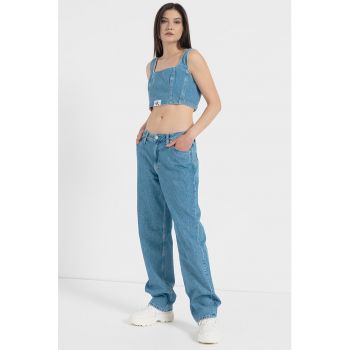Top crop din chambray