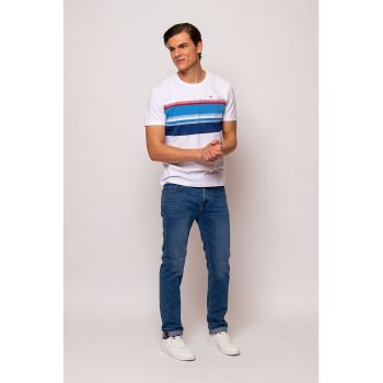 Tricou de bumbac cu model in dungi Mallard