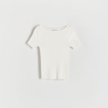 Reserved - Bluză din jerseu - Ivory