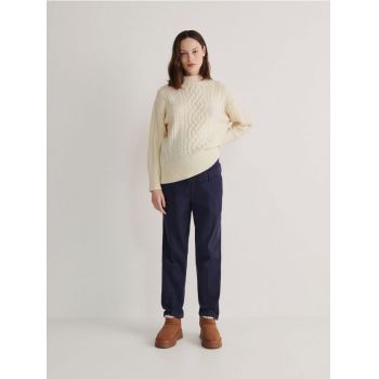 Reserved - Pantaloni chino cu conținut ridicat de bumbac - Bleumarin