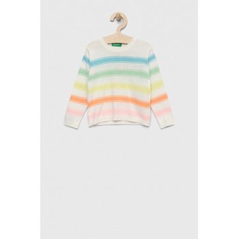 United Colors of Benetton pulover copii culoarea alb, light ieftin