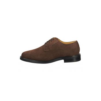 Pantofi din piele intoarsa cu varf rotund