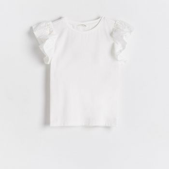 Reserved - Bluză cu mâneci ornamentale - Ivory