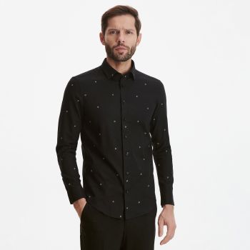Reserved - Cămașă slim cu model - Negru