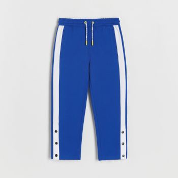 Reserved - Pantaloni de trening cu dungi laterale - Albastru