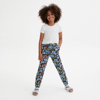 Reserved - Pantaloni jogger din bumbac cu model - Bleumarin