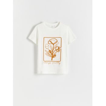 Reserved - Tricou regular cu aplicație - Alb Reserved - Tricou regular cu aplicație - Alb