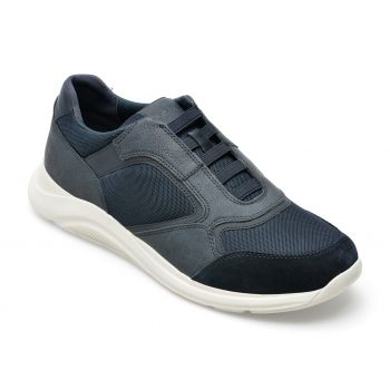 Pantofi GEOX bleumarin, U26ANB, din material textil si piele ecologica