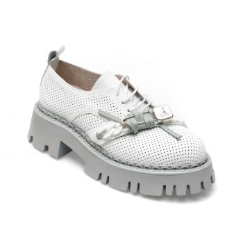 Pantofi GRYXX albi, 208114, din piele naturala