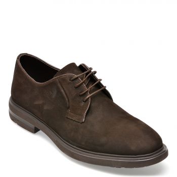 Pantofi OTTER maro, E1801, din nabuc