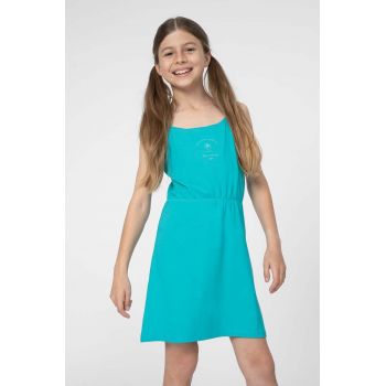4F rochie fete F026 culoarea verde, mini, evazati ieftina
