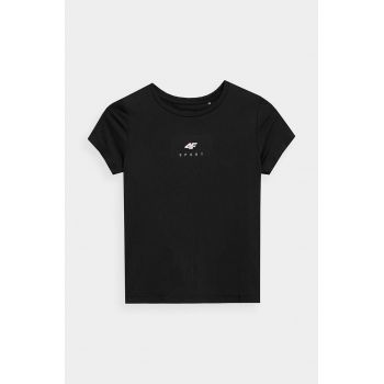 4F tricou copii culoarea negru, cu imprimeu
