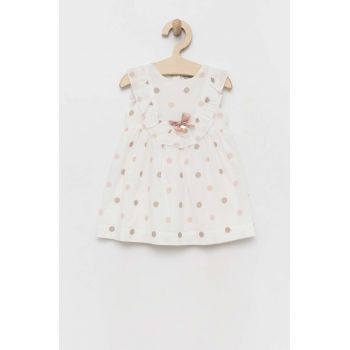 Birba&Trybeyond rochie din bumbac pentru bebeluși culoarea alb, mini, evazati