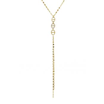 Colier lung placat cu aur de 14K