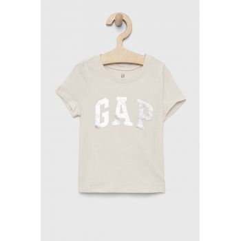 GAP tricou de bumbac pentru copii culoarea bej