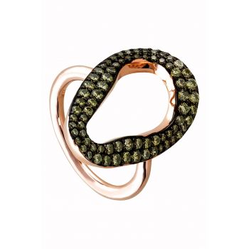 Inel placat cu aur de 14K - cu cristale