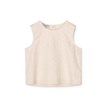 Liewood bluza de bumbac pentru copii culoarea bej, neted ieftina