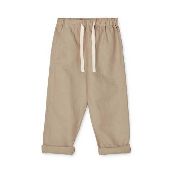 Liewood pantaloni copii culoarea bej, neted de firma originali
