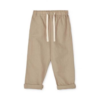 Liewood pantaloni copii culoarea bej, neted