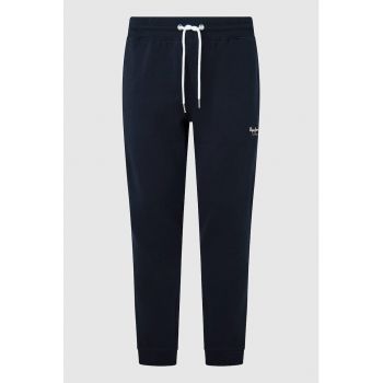Pantaloni sport cu imprimeu logo discret