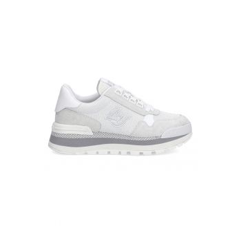 Pantofi sport cu garnituri de piele intoarsa si logo Amazing