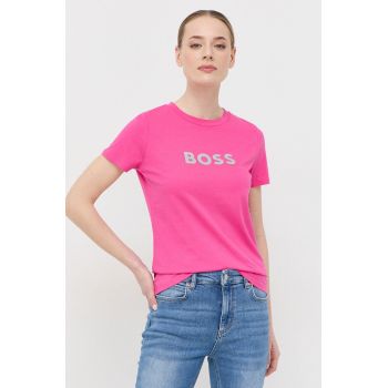 BOSS tricou din bumbac x Alica Schmidt culoarea roz