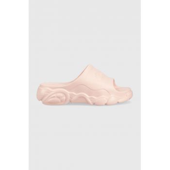 Buffalo papuci Cld Slide femei, culoarea roz, cu platforma