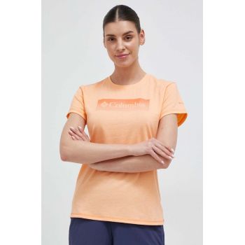 Columbia tricou sport Sun Trek culoarea portocaliu