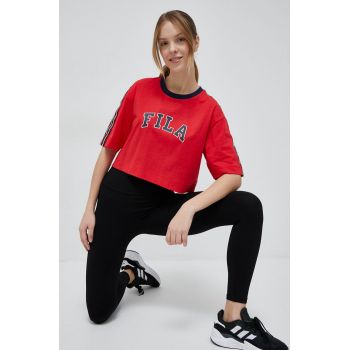 Fila tricou din bumbac x Hailey Bieber culoarea rosu de firma original