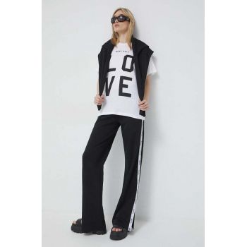 HUGO pantaloni de trening culoarea negru, drept, high waist