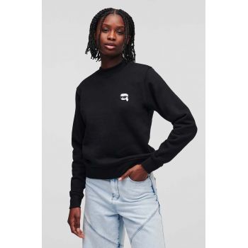 Karl Lagerfeld bluza femei, culoarea negru, cu imprimeu