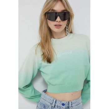 Karl Lagerfeld Jeans pulover de bumbac culoarea verde