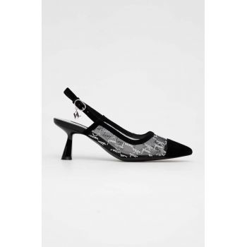 Karl Lagerfeld pantofi cu toc PANACHE culoarea negru, cu toc deschis