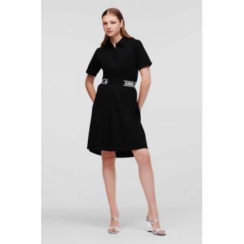 Karl Lagerfeld rochie din bumbac culoarea negru, mini, drept