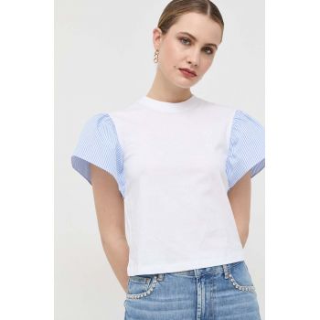 Karl Lagerfeld tricou din bumbac culoarea alb
