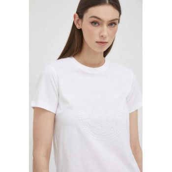 Karl Lagerfeld tricou din bumbac culoarea alb