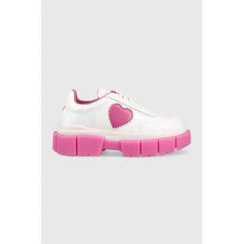 Love Moschino sneakers din piele Sneakerd Belove 65 culoarea alb, JA15676G1G