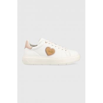 Love Moschino sneakers din piele Sneakerd Bold 40 culoarea alb, JA15384G1G