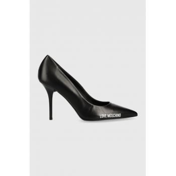 Love Moschino stilettos de piele Scarpad Spillo 95 culoarea negru, JA10089G1G